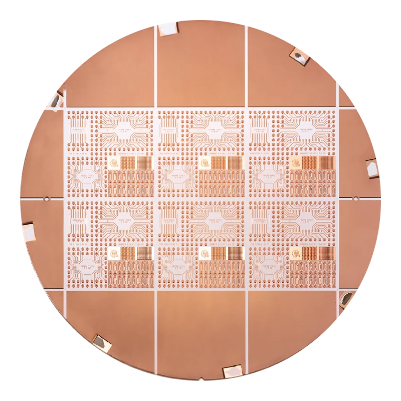 Glass wafer with micro holes, copper coated