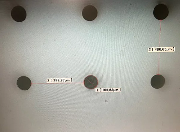 Pitch twice hole diameter